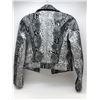 Image 2 : "Blank NYC" - Women's Anaconda Snake Print Jacket In White/ Black Snakeskin - Size: XS - Model no. 2