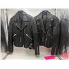 Image 1 : "All Saints" - Group of 2 women's "Estella Biker" Black Leather Jackets - (Size: 2) - retails: $730.