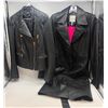 Image 1 : Group of 2 women's leather jacket/coat - includes "Avec Les Filles" Black Leather coat & "Zara" leat