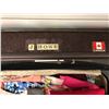 Image 2 : Retro style hard cover suitcase w/women's clothing - including sweaters/shirts etc.