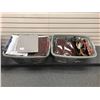 Image 1 : 2 Boxes lot of movie set/estate wardrobe - includes brand new shirts/belts/women's tops etc - assort