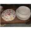 Image 2 : Shelf lot of kitchenware - includes bowls/signed floral plates etc.