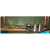 Image 1 : Shelf lot of stainless steel décor - includes 2 heavy duty steel serving dishes/2 plates & 2 steel m