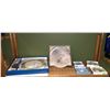 Image 1 : Shelf lot of misc. - includes "Royal Worcester" Cake plate & knife/Large bird coasters & 4 Wedgewood