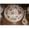 Image 3 : Vintage signed floral dinner set - includes serving bowl/serving tray & soup bowls