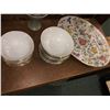 Image 5 : Vintage signed floral dinner set - includes serving bowl/serving tray & soup bowls