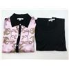 Image 1 : "Balla Valentino" - 2 pc set of women's cotton silk clothing - includes Polo neck cardigan & a crew 