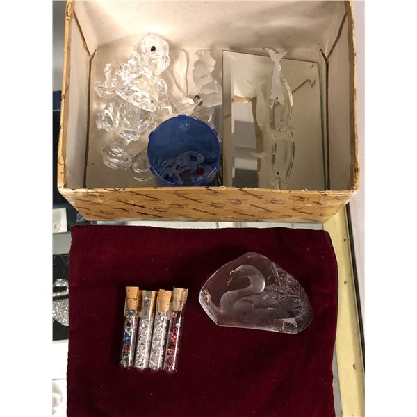 Large group of misc. Swarovski crystals - includes crystals/broken down figurines etc.