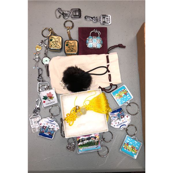 Large group of key chains - includes Alexandre De Paris Key chain