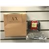 Image 1 : "Armani exchange" - leather gloves (brand new in box) & "Pearls & cashmere" - 100% Cashmere Glove