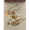 Image 2 : Group of 4 Stamped gold jewelry - includes 12K Gold bracelet (Stamped)/10k Gold chain (Stamped)/Gold