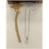 Image 2 : Group of 2 18K Gold Plated Chains (18KGP Stamped) w/wooden jewelry box