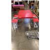Image 2 : RED FOLDING PICNIC TABLE WITH STOOL AND ICE CREAM RETAIL RACK
