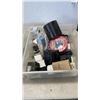 Image 2 : TOOLBOX AND CONTENTS WITH 2 TRAYS OF VINYL TAPE, ELECTRICAL BREAKERS AND MORE