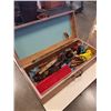 Image 1 : BOX OF TOOLS, CHISELS, PLANERS, BRUSHES