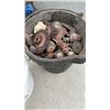 Image 2 : LOT OF DOOR HINGES, WIRE CLAMPS, ANCHORS AND WIRE WHEEL BITS CONSISTS OF 2 BOXES, 2 BUCKETS AND META