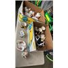 Image 1 : 2 BOXES OF CHINA, FRUIT THEMED SERVING PIECE SET, HOUSE TEAPOTS, ETC