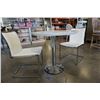 Image 2 : ROUNT WHITE CHROME BASE DINING TABLE WITH 2 CHAIRS