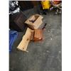 Image 1 : BOX OF SUNGLASS CASES, WOOD COAT HANGER WALL SHELF AND BIRD FEEDER