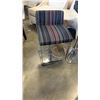 Image 2 : PAIR OF CHROME BASE STRIPED GAS LIFT BAR STOOLS
