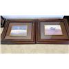 Image 2 : 3 SMALL FRAMED AND SIGNED ARTWORK WITH 2 CANDLE LANTERNS