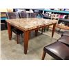 Image 2 : MODERN DINING TABLE WITH 6 LEATHER LOOK BUTTON BACK CHAIR