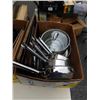 Image 2 : 2 BOXES OF KITCHEN ITEMS, POTS AND PANS