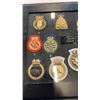 Image 8 : FRAMED WOLF CUBS BADGES, SEA CADET BADGES AND PAGE OF CANADA STAMPS