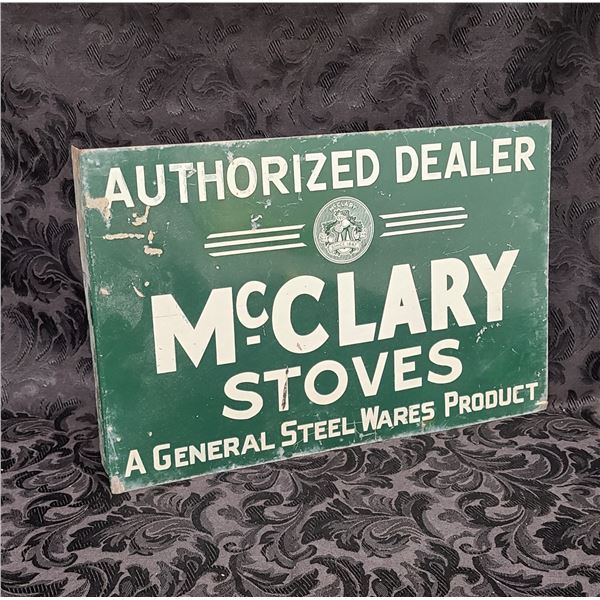 HARD TO FIND VINTAGE MCCLARY STOVES DOUBLE SIDED FLANGE SIGN