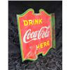 Image 2 : 1938 PORCELAIN DRINK COCA-COLA HERE DOUBLE SIDED FLANGE