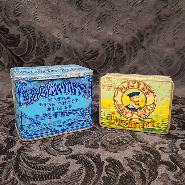 TWO EARLY PLAYER'S & EDGEWORTH TOBACCO TINS