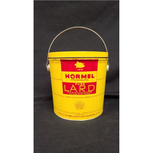 VINTAGE HORMEL PURE LARD 4LB PAIL