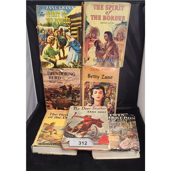 SEVEN VINTAGE ZANE GREY BOOKS