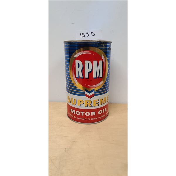 VINTAGE RPM SUPREME MOTOR OIL QUART