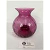 Image 1 : Beautiful Cranberry Art Glass Vase 6" Tall