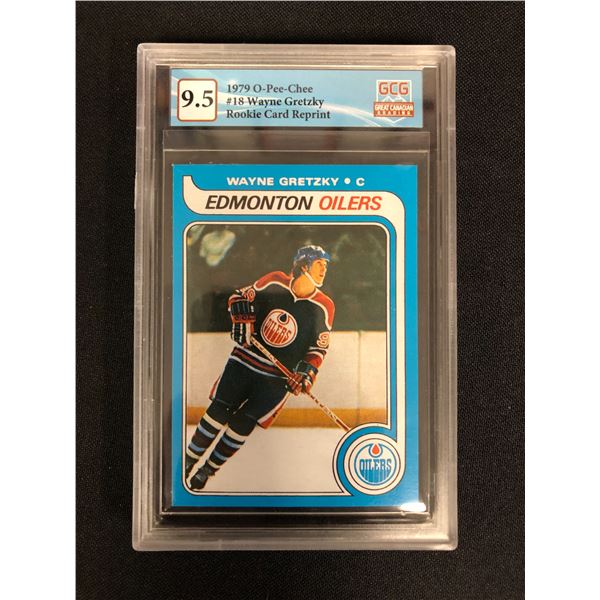 1979-80 O-PEE-CHEE NO. 18 WAYNE GRETZKY RC REPRINT (GCG 9.5)