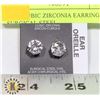 Image 1 : NEW CUBIC ZIRCONIA EARRINGS, SURGICAL STEEL
