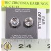 Image 1 : NEW CUBIC ZIRCONIA EARRINGS, SURGICAL STEEL