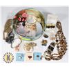 Image 1 : ROUND TIN FULL OF ASSORTED WOMENS JEWELRY