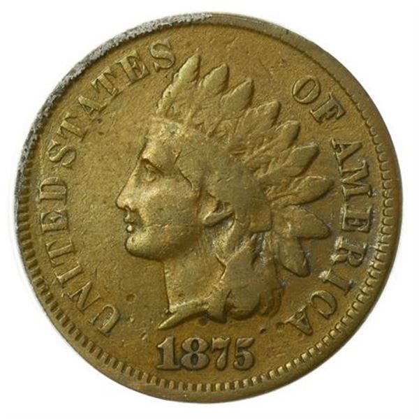 1875 Indian Head Cent ANACS VG-10