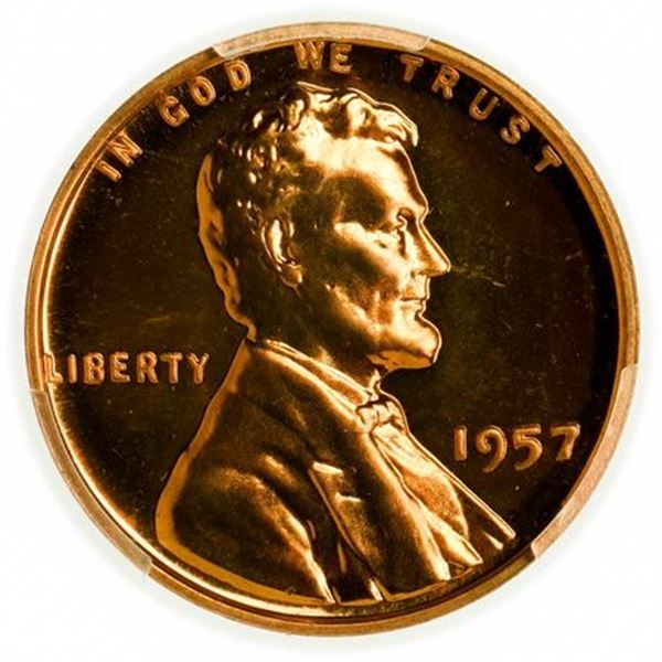 1957 Proof Lincoln Wheat Cent PCGS PR-66 Red