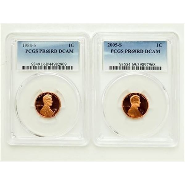 Pair of Proof Lincoln Memorial Cents PCGS DCAM