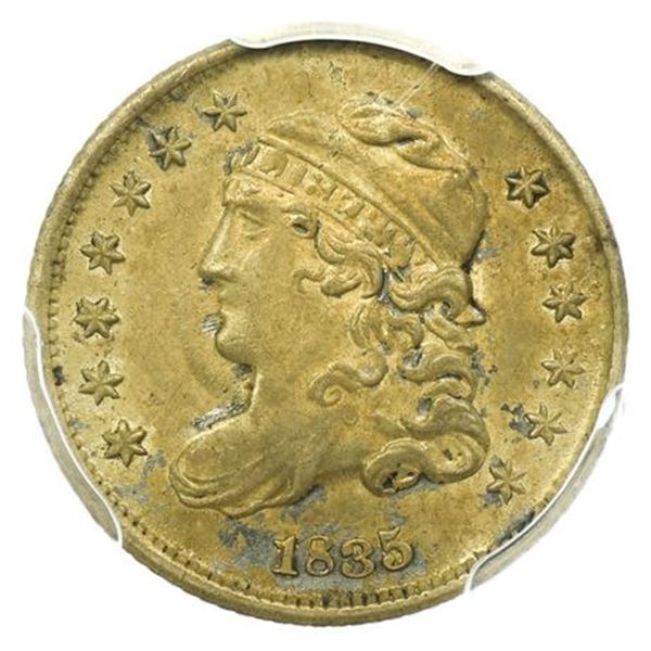 1835 Small Date Large 5C Capped Bust Half Dime PCGS AU Details