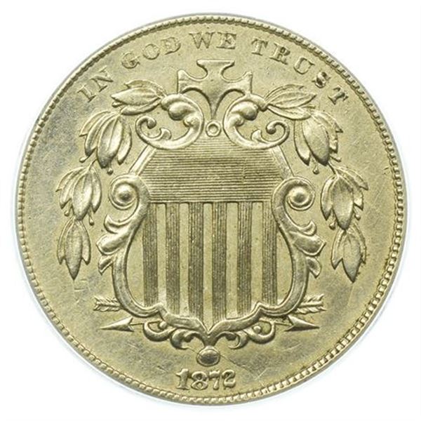 1872 Shield Nickel ANACS AU-50 Details