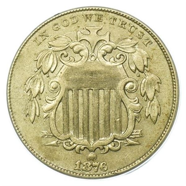 1876 Shield Nickel ANACS AU-50