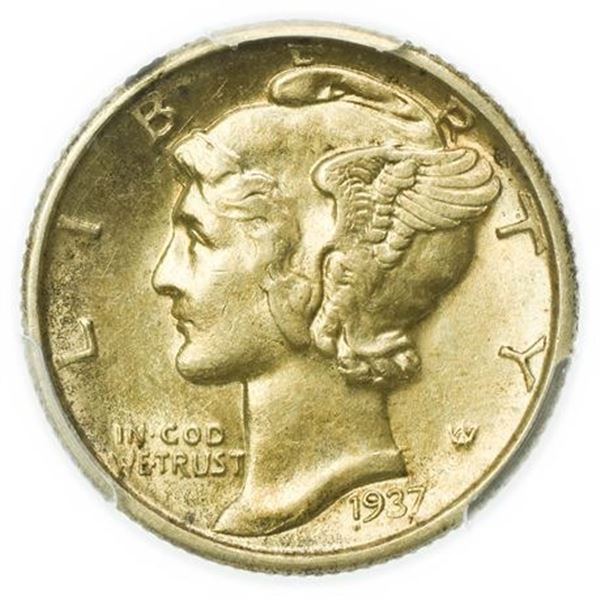 1937-S Mercury Dime PCGS AU-55