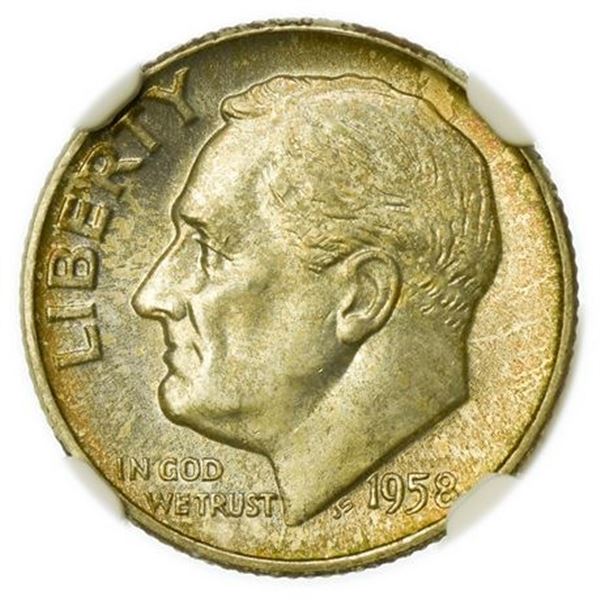 1958-D Roosevelt Dime NGC MS-66 FT