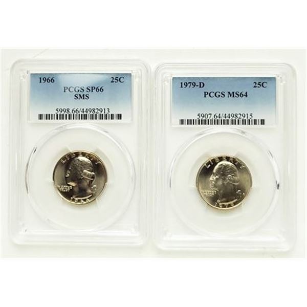 Pair of Washington Quarters PCGS 1966 & 1979-D