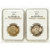 Image 1 : Lot of 2. 1958 & 1958-D Franklin Half Dollars NGC MS-65
