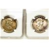 Image 2 : Lot of 2. 1958 & 1958-D Franklin Half Dollars NGC MS-65